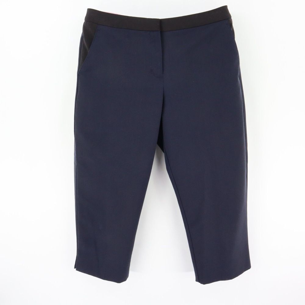 Worthington Capri Pants Modern Fit Womens‎ 12 Dark Blue Polyester Blend Pockets